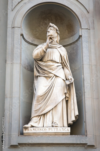 Statue of Francesco Petrarca in Florence, Italy photo