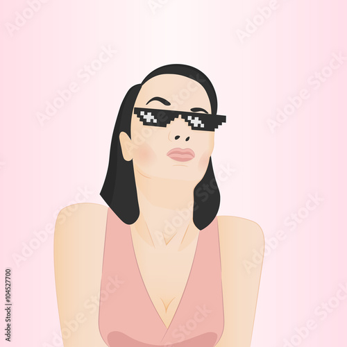 beautiful summer girl in cool glasses