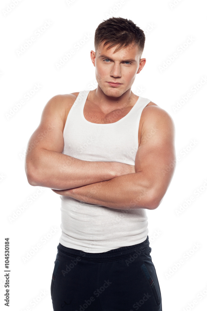 young athletic guy looking right into the camera young athletic guy looking right into the camera