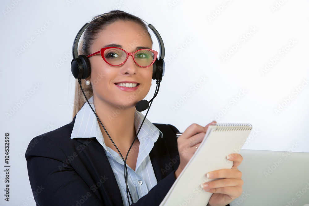 Beautiful young secretary working in office Beautiful young secretary working in office