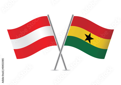 Austrian and Ghanaian flags. Vector illustration. Free Download Austrian and Ghanaian flags. Vector illustration. - GFXLoad