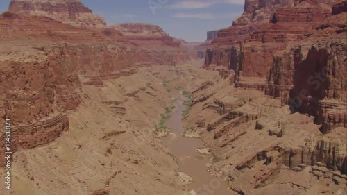 Beautiful aerial over Grand Canyon and Colorado River. photo