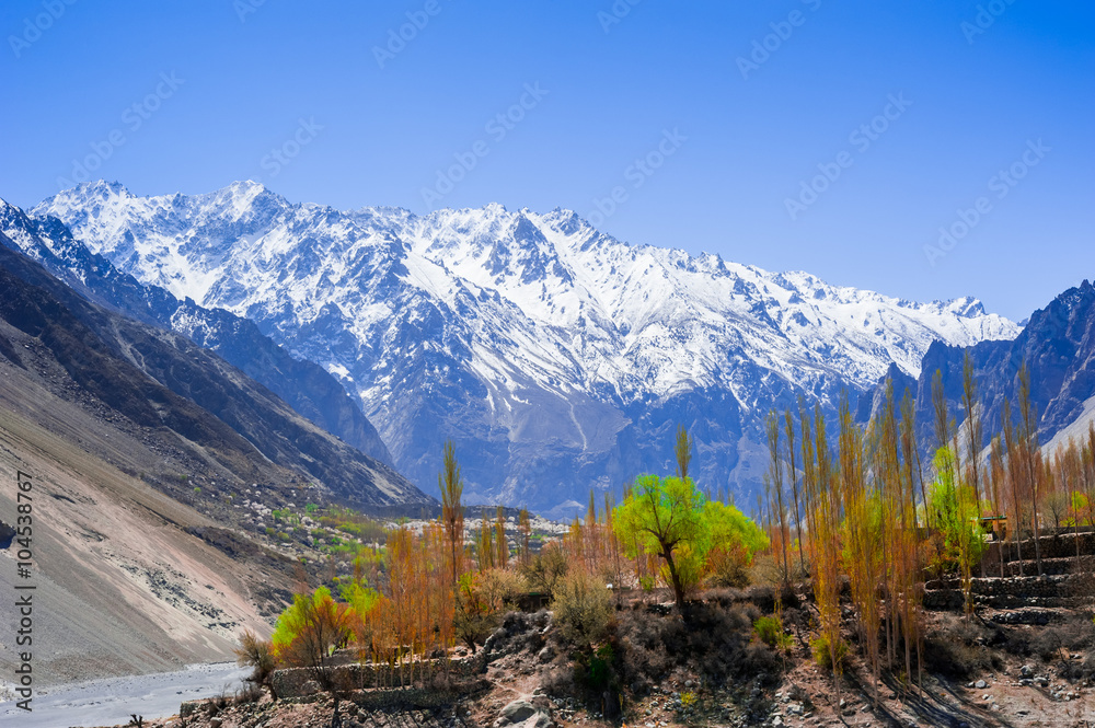 beautiful Landscape of mountain peak in Autumn season. Northern Area of Pakistan