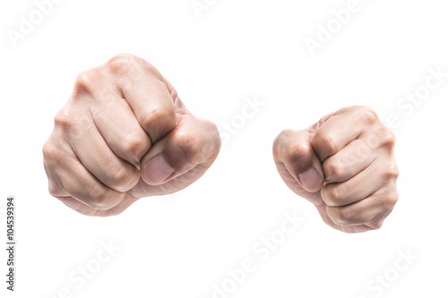 punch fists isolated on white background photo