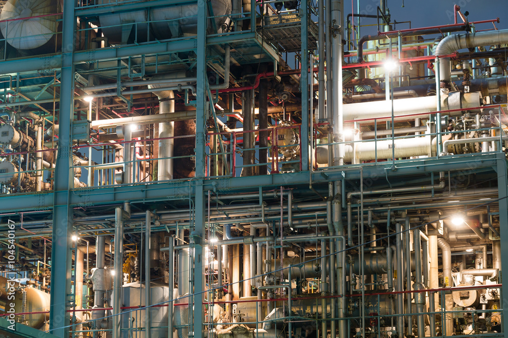 Industrial complex working at night Industrial complex working at night