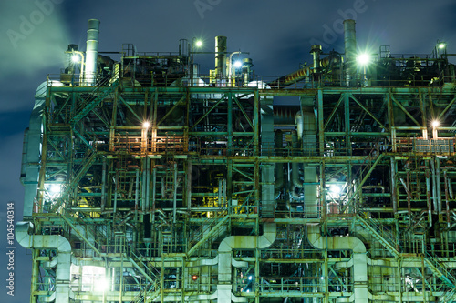 Industrial manufacturing Factory at night