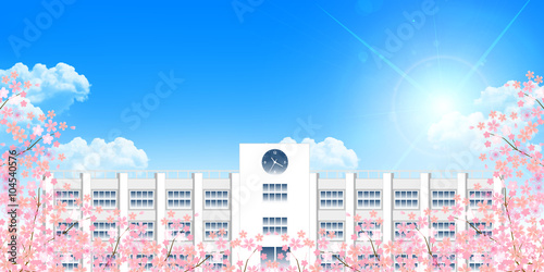 学校　桜　春　背景