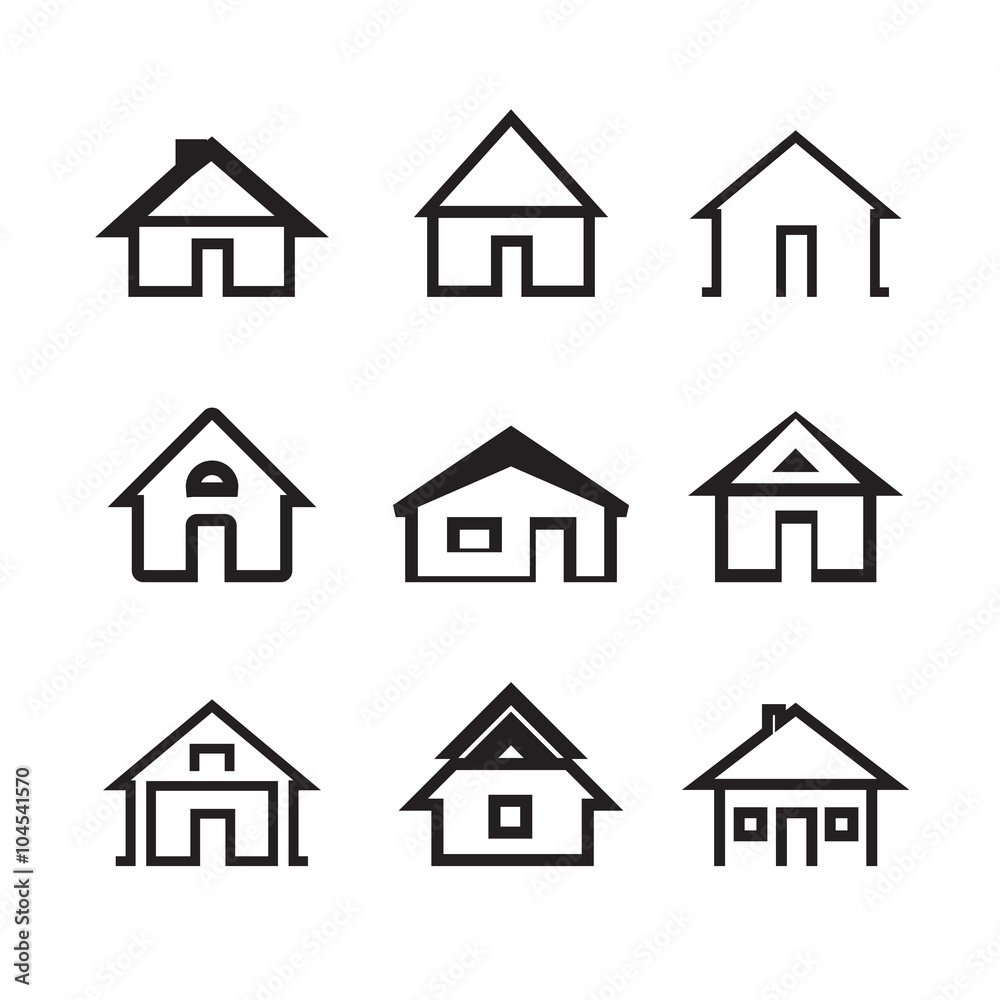 Black Vector Houses