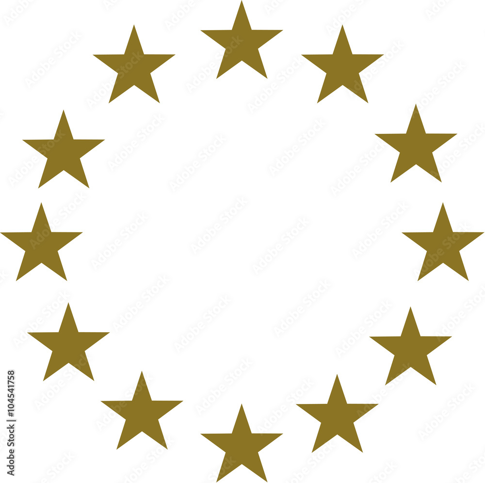 Fototapeta premium Gold stars in circle