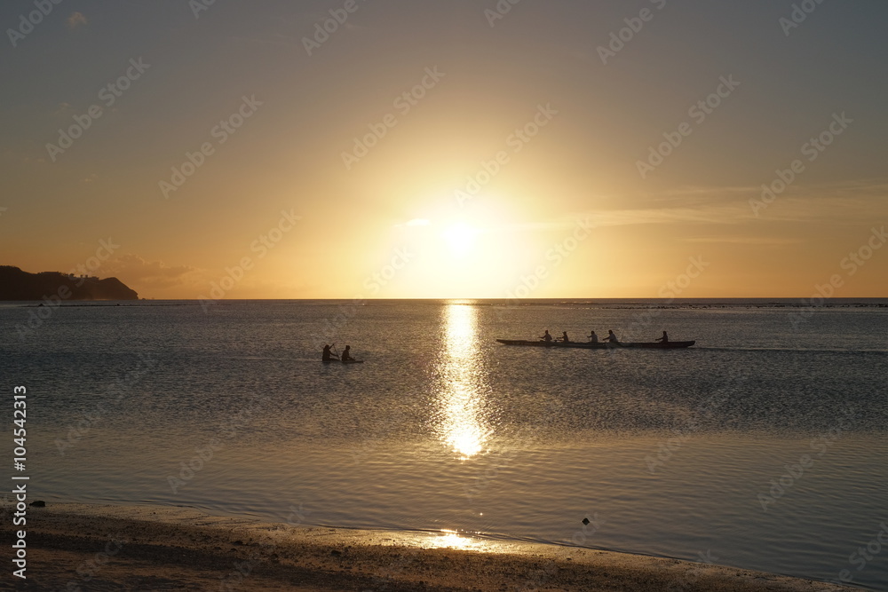 グアム　タモンビーチの夕日- Tumon beach