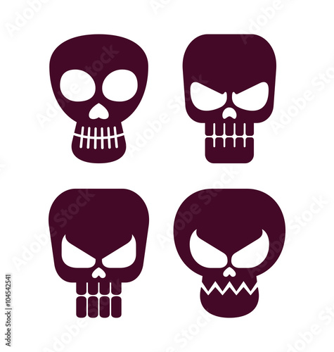 skull flat icon photo