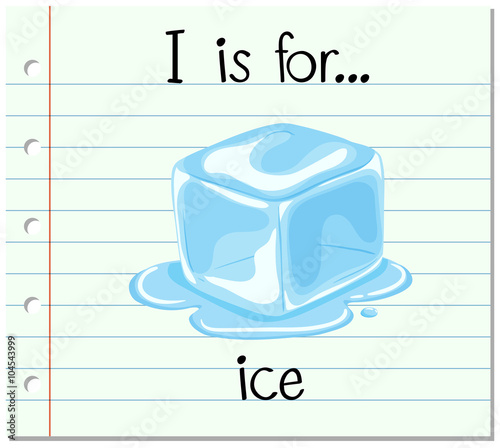 Flashcard letter I is for ice
