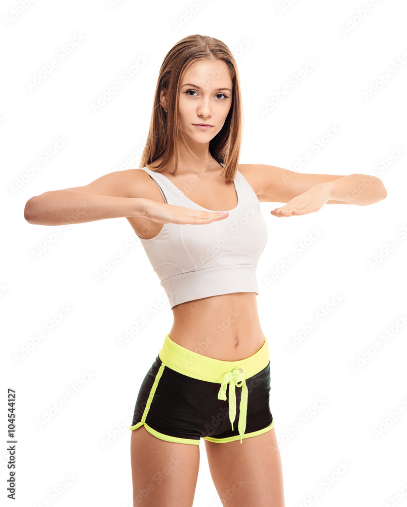 woman fitness portrait. exercise woman fitness portrait. exercise