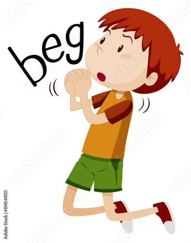 Boy begging for something