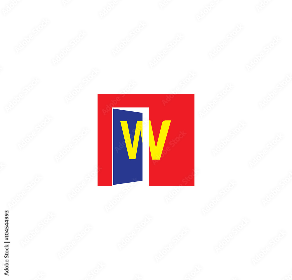 W initial letter with door W initial letter with door