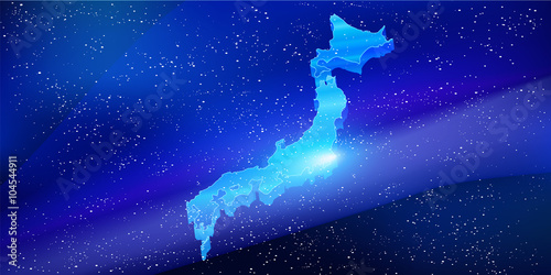 日本地図　宇宙　空　背景