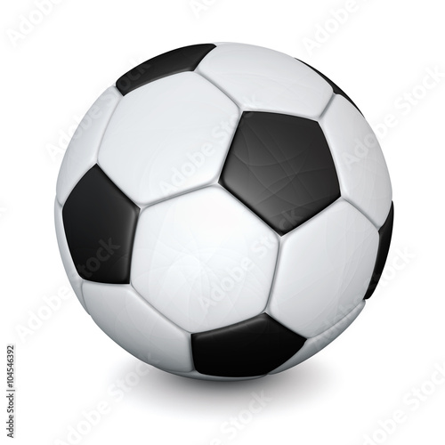 Soccer ball with shadows isolated on white background.