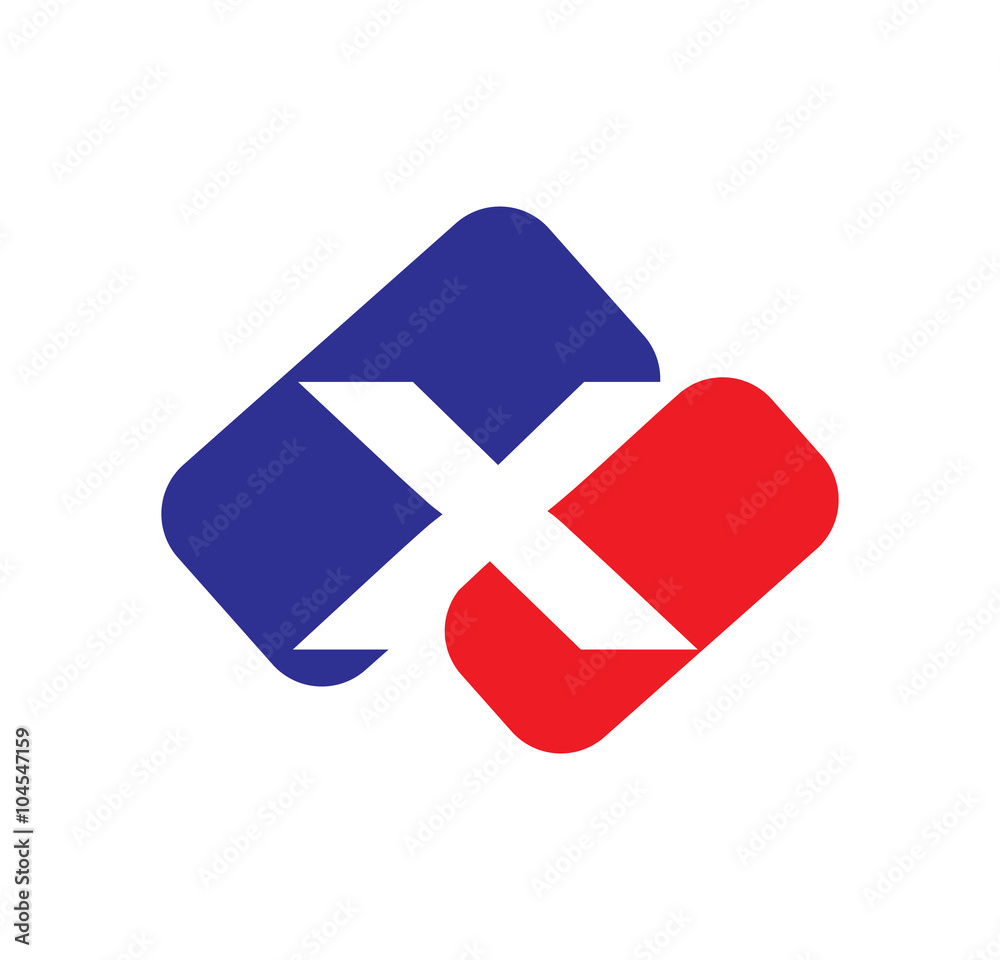 X initial letter with twin square X initial letter with twin square