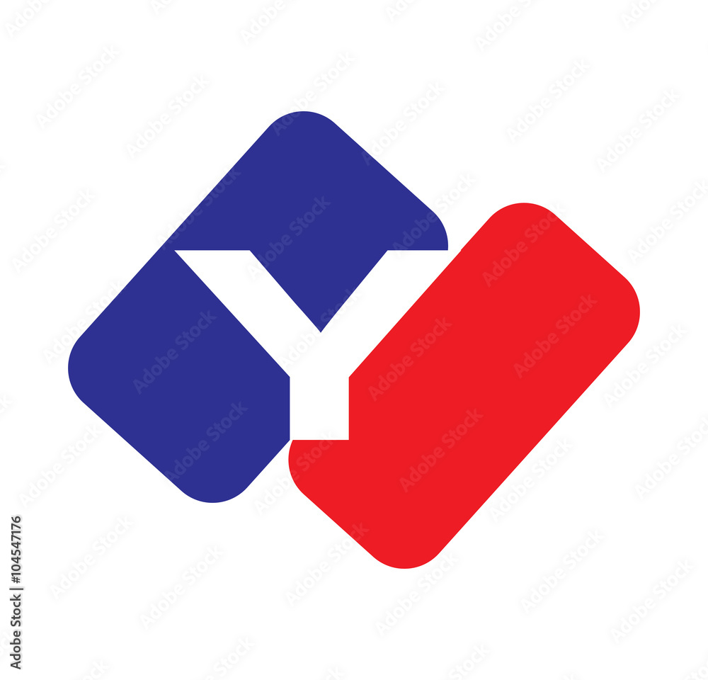 Y initial letter with twin square Y initial letter with twin square