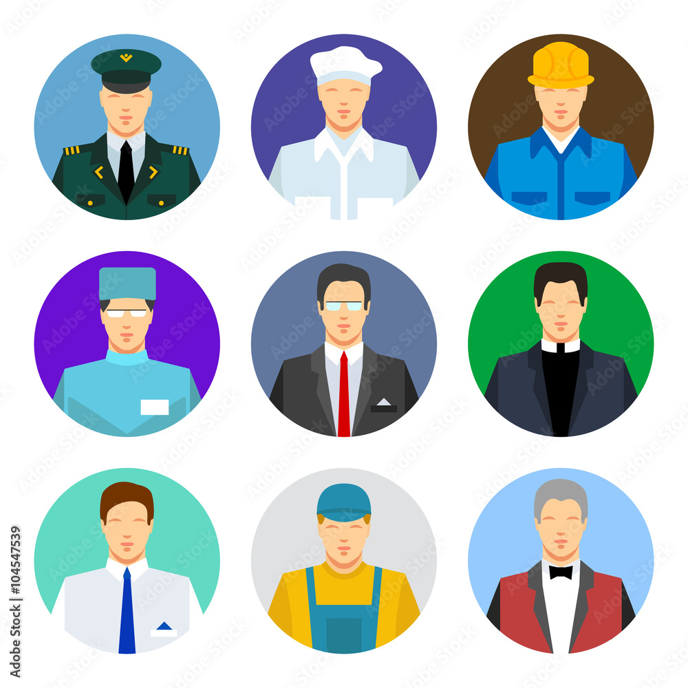 Icons Set of different work professions Icons Set of different work professions