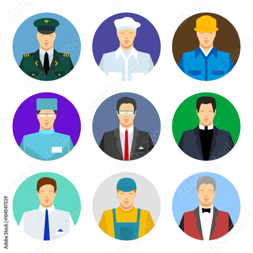 Icons Set of different work professions