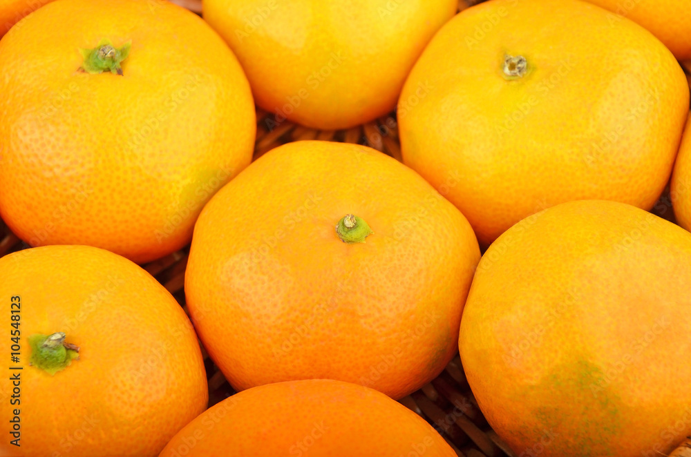 Mandarin on wickered background Mandarin on wickered background