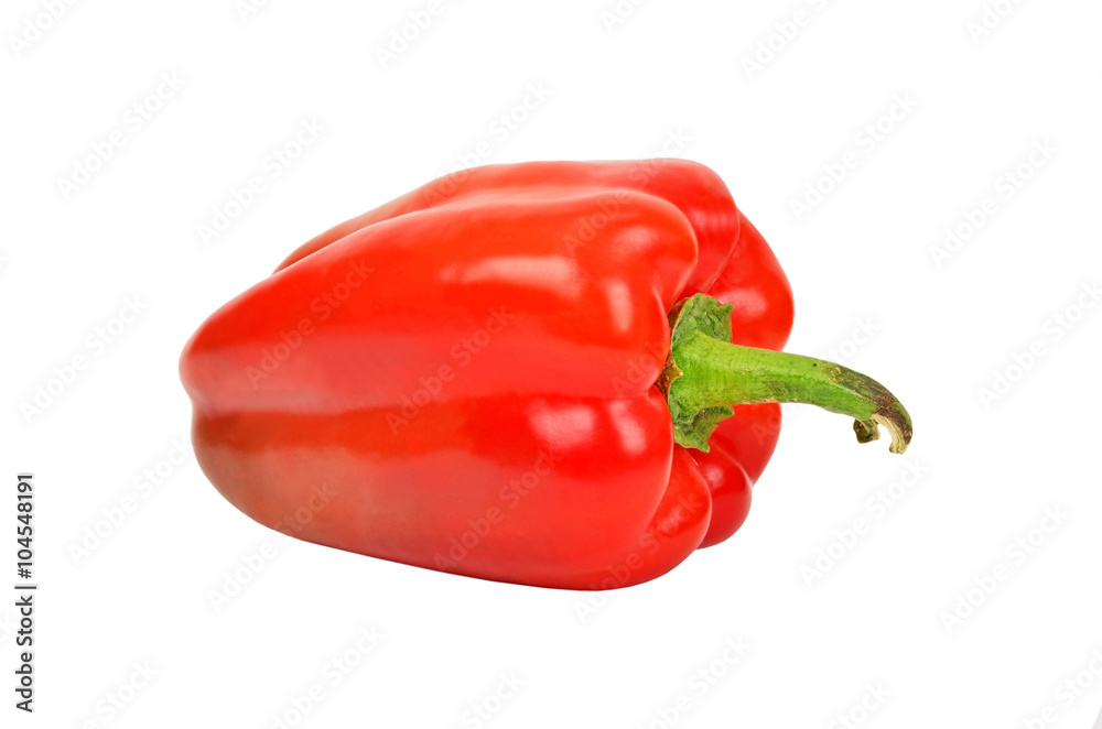 Red pepper on white