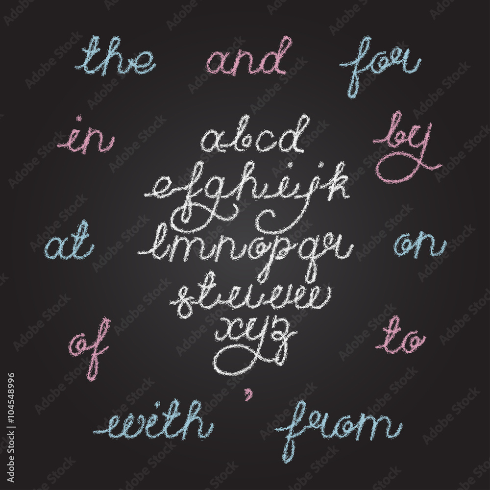 Handwritten chalkboard alphabet Handwritten chalkboard alphabet