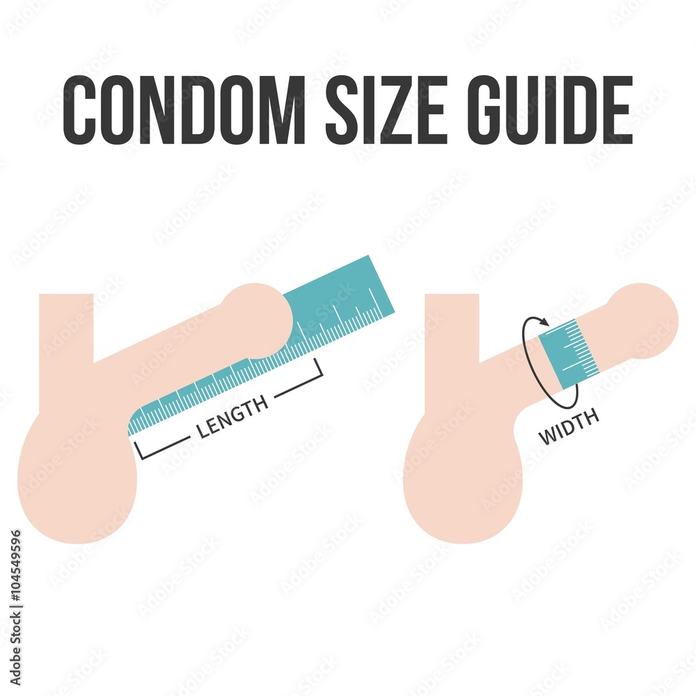 how to measure penis for select condom size Stock Vector | Adobe Stock