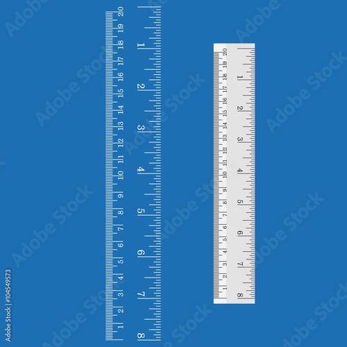 Ruler and measurement, flat design