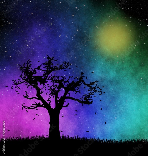 Tree at starry night