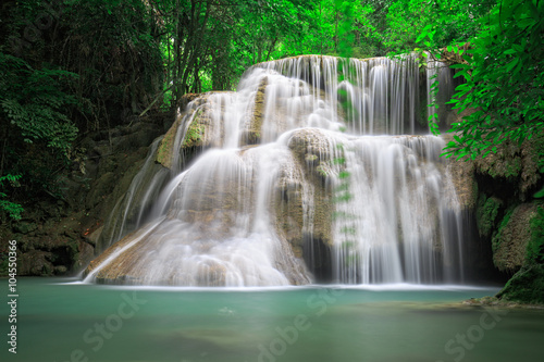 Fototapeta Naklejka Na Ścianę i Meble -  Waterfall in forest of western Thailand, Huay Mea Khamin