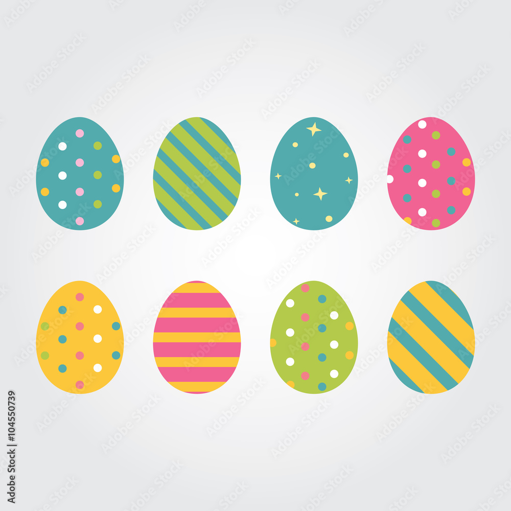 Easter eggs. Vector illustration. Easter eggs vector icons flat style. Easter eggs isolated vector. Easter eggs for Easter holidays design. Easter eggs isolated on white background. Easter eggs. Vector illustration. Easter eggs vector icons flat style. Easter eggs isolated vector. Easter eggs for Easter holidays design. Easter eggs isolated on white background.