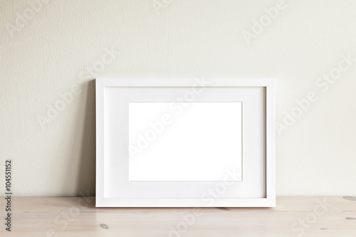Horizontal white frame mockup