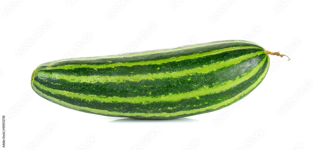 Striped cucumber isolated on the white background