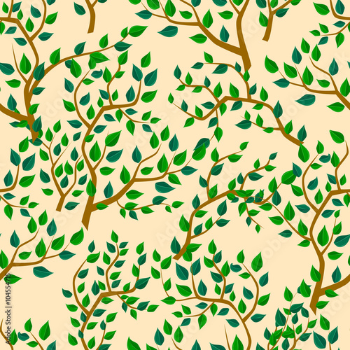 Seamless background with tree leafs