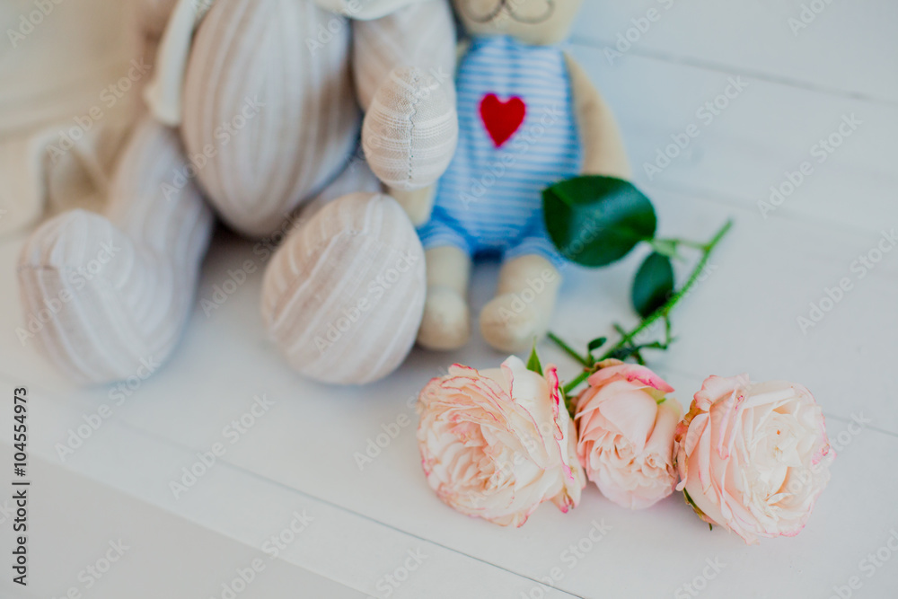 bear doll flower on white background bear doll flower on white background