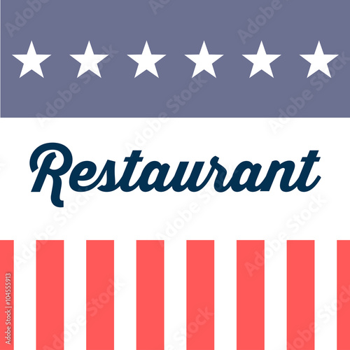 Icono plano Restaurant sobre bandera de USA #1