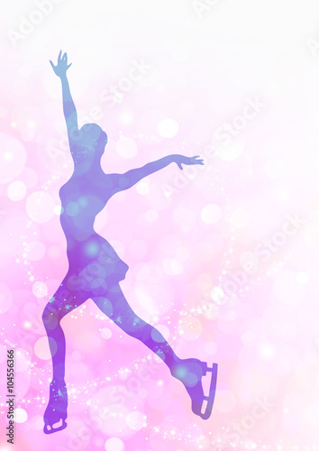 女子フィギュアスケーターのシルエット背景 Stock イラスト Adobe Stock