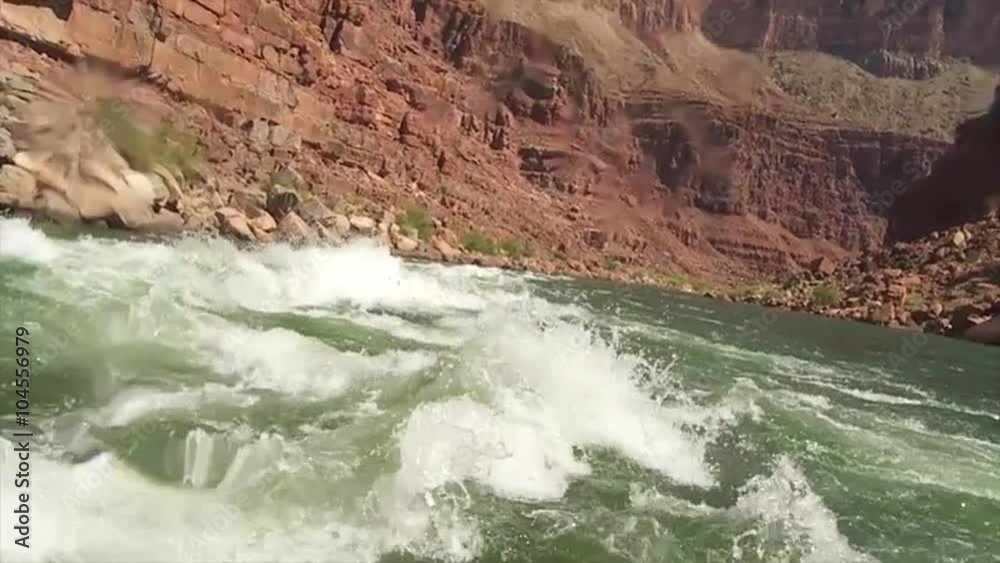 POV of white water rafting on the Colorado River in the Grand Canyon.