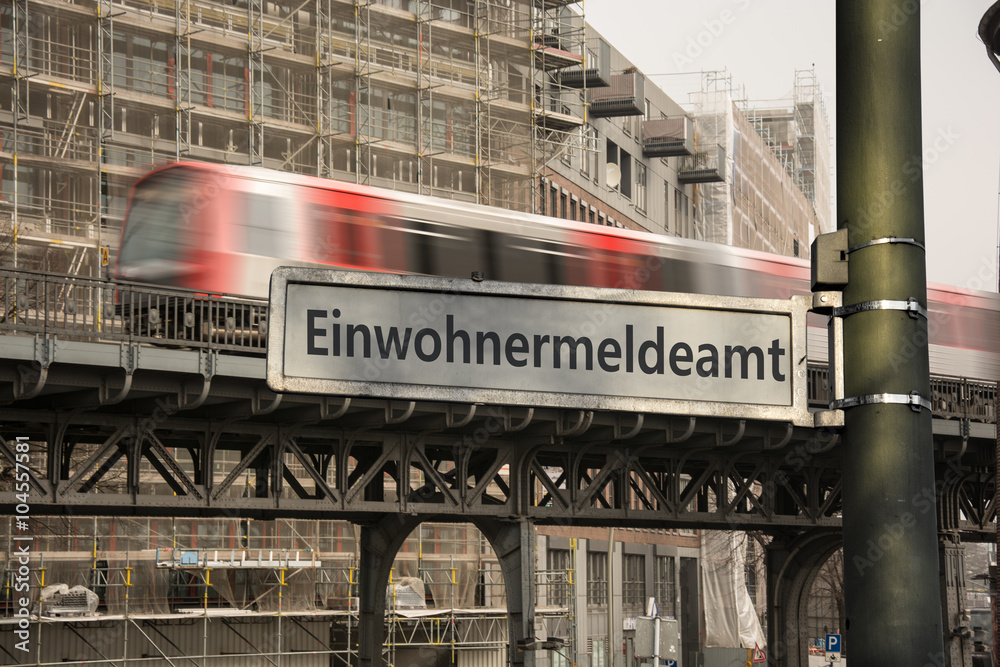 Obraz premium Schild 70 - Einwohnermeldeamt