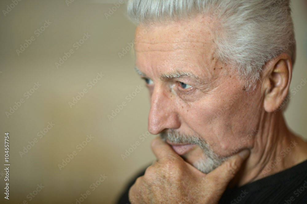 Sad senior man at home Sad senior man at home