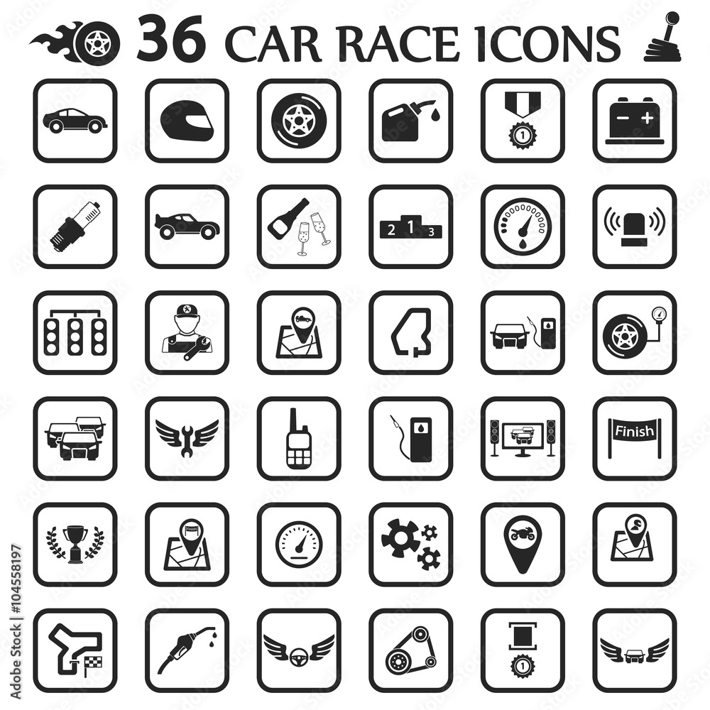 car race icons car race icons