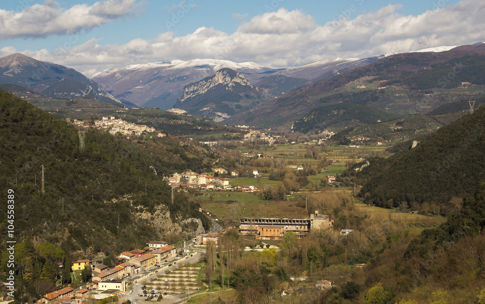 Vista aerea della Valnerina in Umbria