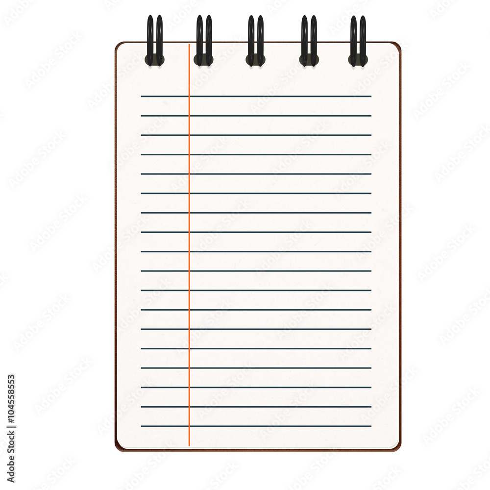 blank notepad with lined on white background blank notepad with lined on white background