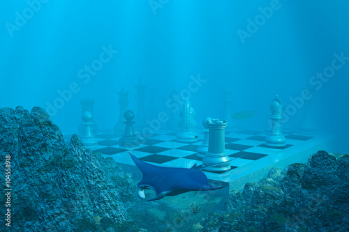 Bilde på lerret Chessboard, which arose on the sea floor