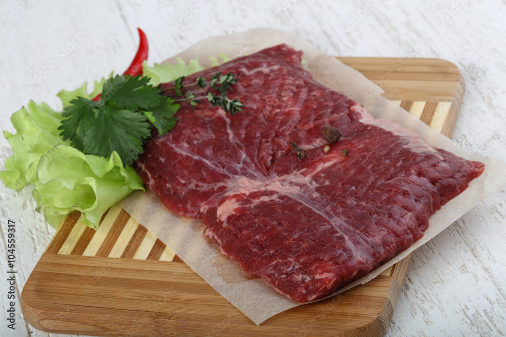Raw machete steak Raw machete steak