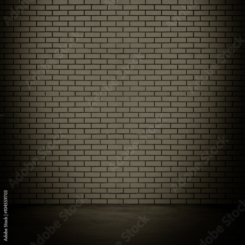 interior with black brick wall