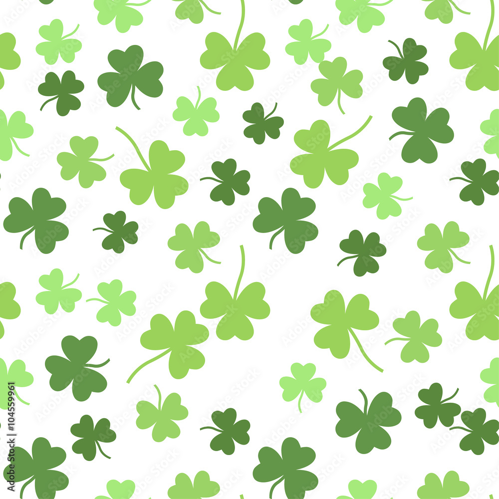 Seamless vector green shamrock clover background for St. Patricks Day Seamless vector green shamrock clover background for St. Patricks Day