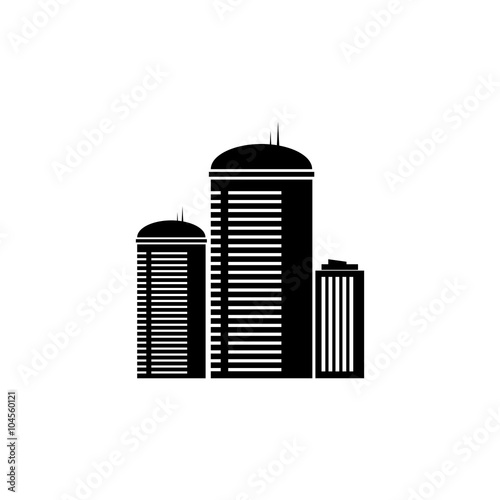 Modern city buildings icon
